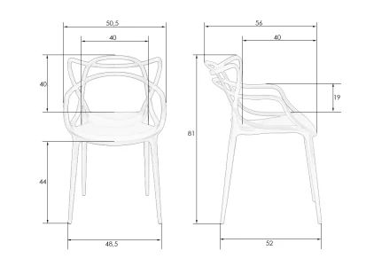 Набор 4 шт Стул обеденный DOBRIN MASTERS, светло-серый (GR-01) фото 8