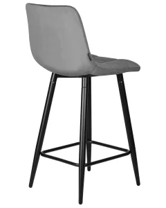 Набор 2 шт Стул полубарный DOBRIN OLIVIA, черные матовые ножки, темно-серый велюр (108-91) фото 5