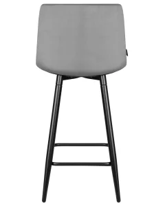 Набор 2 шт Стул полубарный DOBRIN OLIVIA, черные матовые ножки, темно-серый велюр (108-91) фото 6