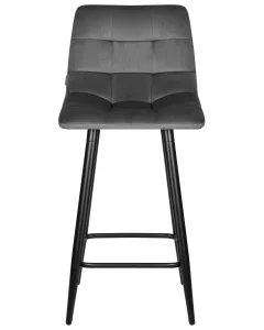 Набор 2 шт Стул полубарный DOBRIN OLIVIA, черные матовые ножки, темно-серый велюр (108-91) фото 7