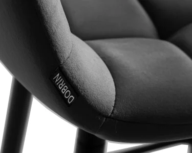 Набор 2 шт Стул полубарный DOBRIN OLIVIA, черные матовые ножки, темно-серый велюр (108-91) фото 9