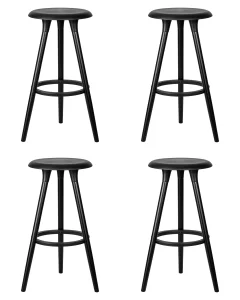 Набор 4 шт Стул барный DOBRIN ROYCE BLACK, чёрный (B-03)