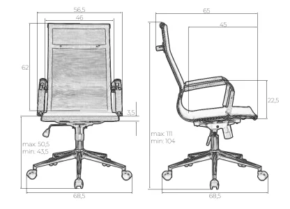Набор 2 шт Офисное кресло для персонала DOBRIN CARTER, чёрный фото 11