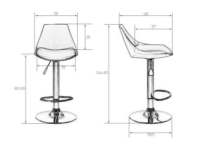 Набор 2 шт Стул барный DOBRIN ROCKY, серый фото 10