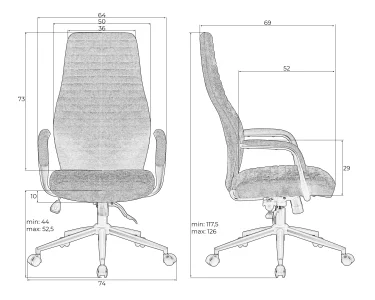 Офисное кресло для руководителей DOBRIN LOKI, синий (VRH230-25) фото 10
