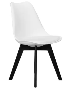 купить стул обеденный dobrin harry, цвет сиденья белый (w-02), ножки пластик черные (в-03) в Санкт-Петербурге