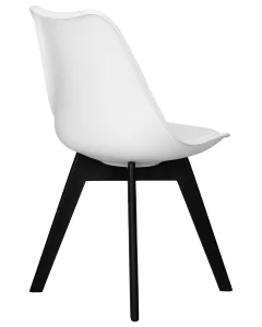 Стул обеденный DOBRIN HARRY, цвет сиденья белый (W-02), ножки пластик черные (В-03) фото