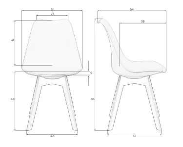 Стул обеденный DOBRIN HARRY, цвет сиденья белый (W-02), ножки пластик черные (В-03) фото 10