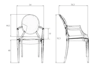 Набор 4 шт Стул обеденный DOBRIN LOUIS GHOST, цвет прозрачный фото 9