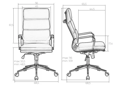 Набор 2 шт Офисное кресло для руководителей DOBRIN ARNOLD, чёрный фото 11