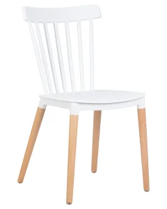 Набор 3 шт Стул обеденный DOBRIN THEO, ножки светлый бук, цвет белый (W-02) фото